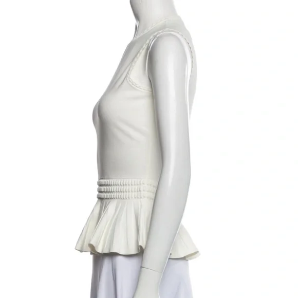 Alexander McQueen Cream Peplum Tank Top - Picture 2 of 5